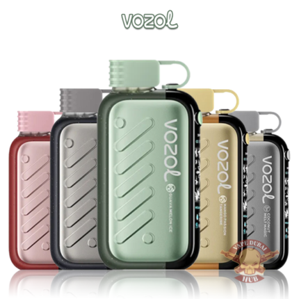 Vozol Gear Ice & Sweet disposable vape in various colors, featuring adjustable ice and sweetness levels, 50000 puffs capacity, and USB-C rechargeable battery.